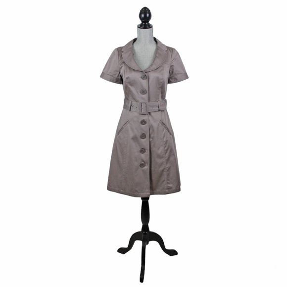 RW&CO. Taupe Button Down Belted Dress - Picture 16 of 16